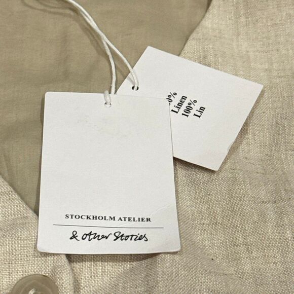 & Other Stories linen mix vest in beige size 10 NEW - Picture 4 of 6